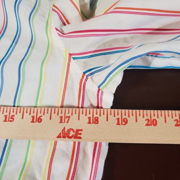 Lauren Ralph Lauren Womens Rainbow Stripe Button Shirt Size MP Career Pride Work - Picture 9 of 10